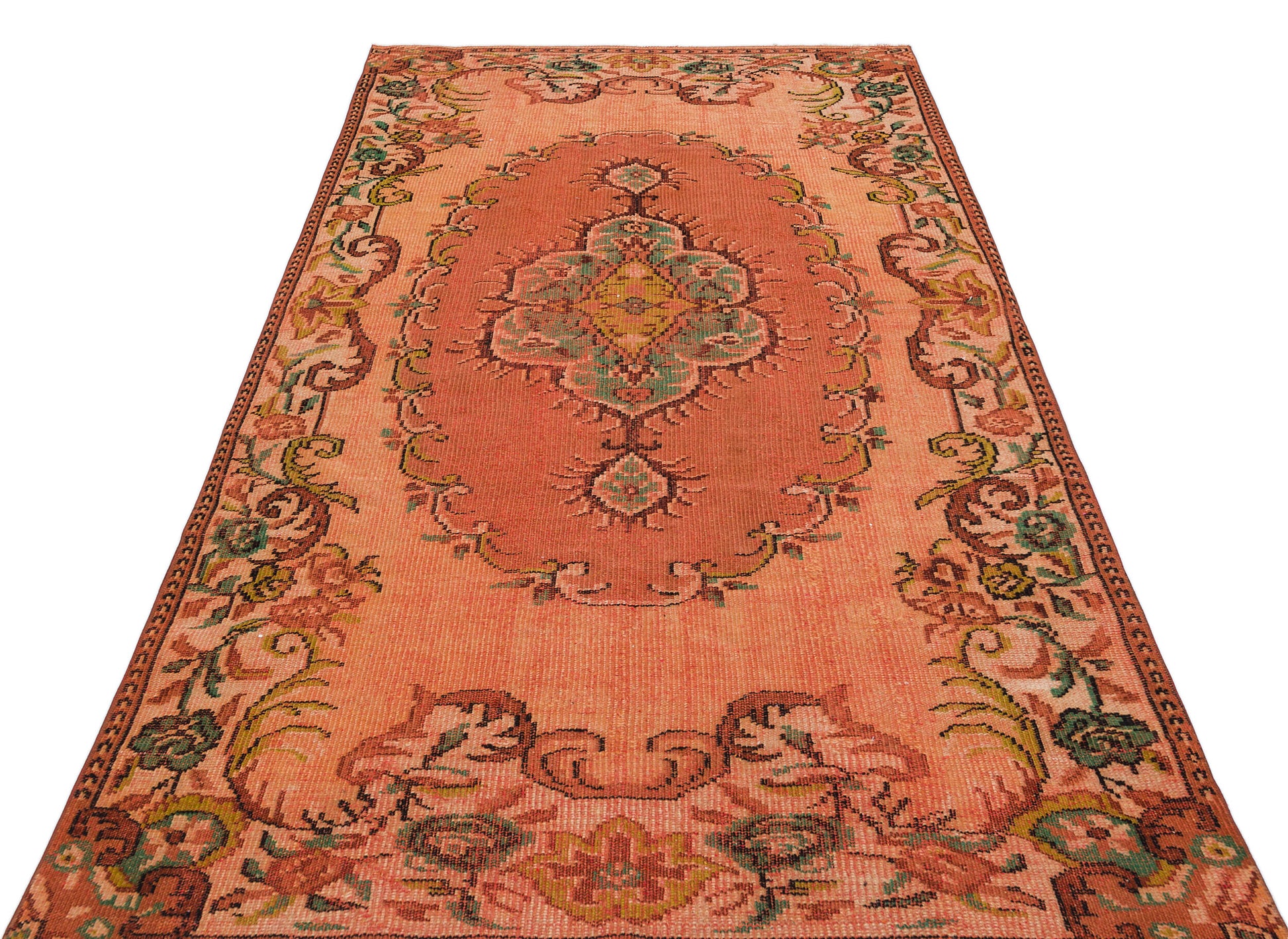 Atina Turuncu Eskitme Yün El Dokuma Halısı 153 x 259 Apex Unique