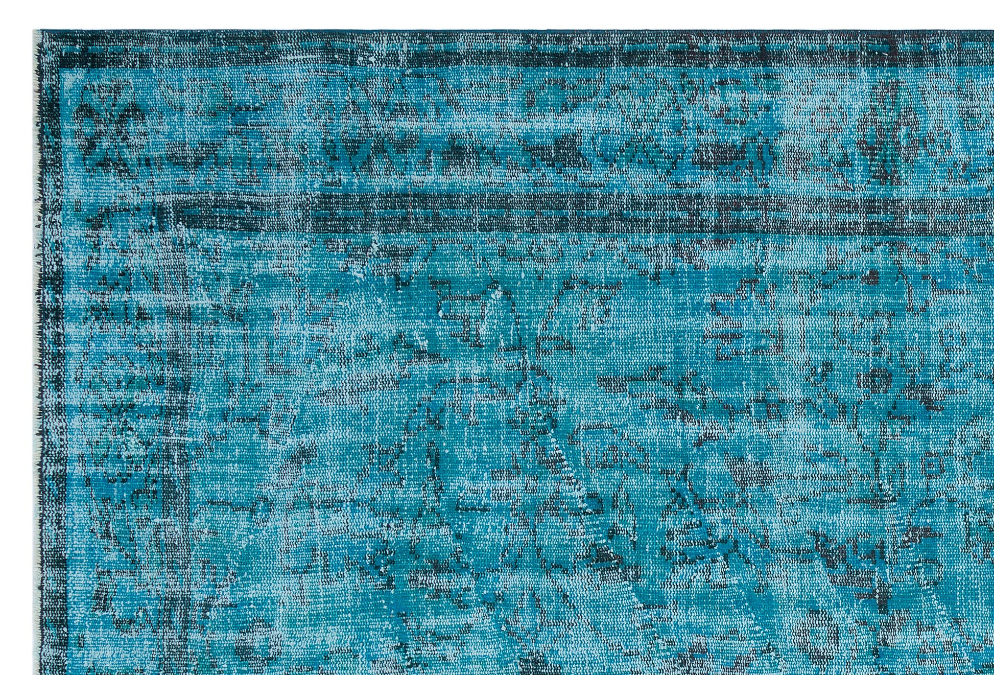 Atina Turkuaz Eskitme Yün El Dokuma Halısı 195 x 277 Apex Unique