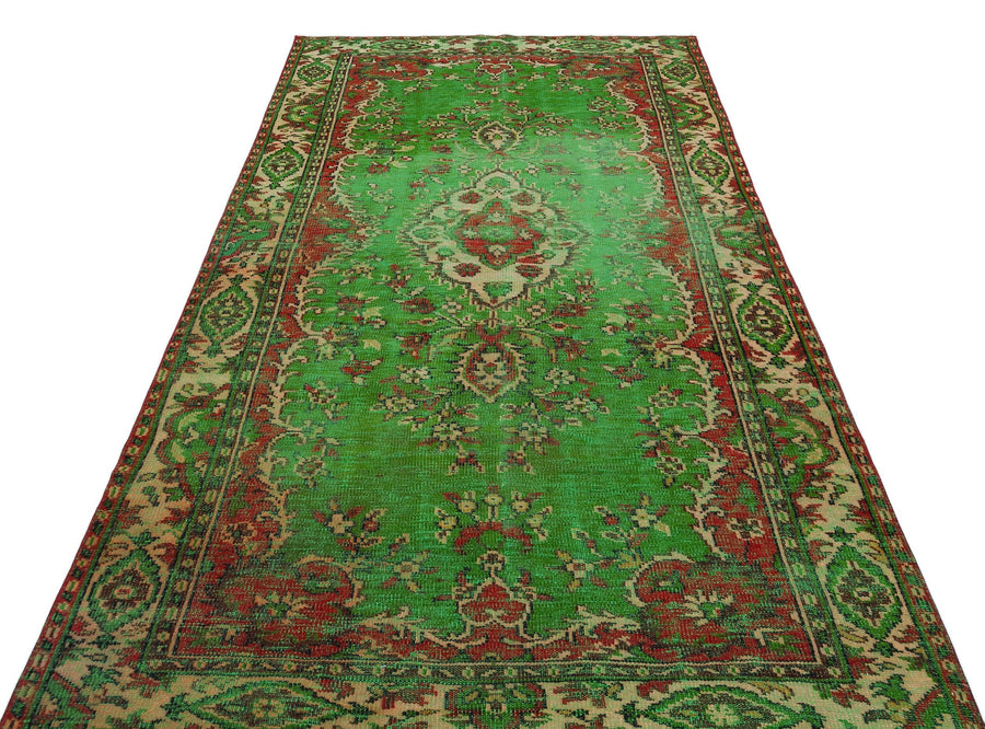 Yeşil Anadolu Eskitme Klasik Yün Halı 158x285 - Özel Seri