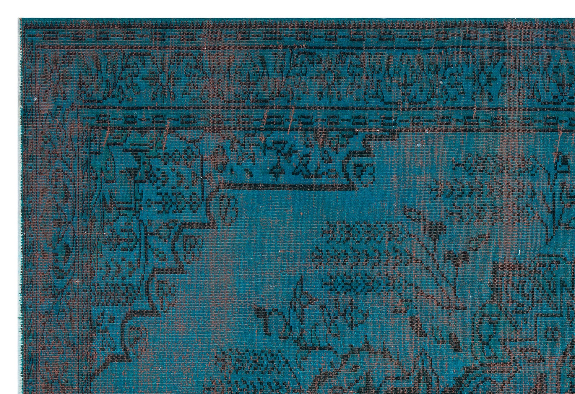 Atina Turkuaz Eskitme Yün El Dokuma Halısı 182 x 265 Apex Unique