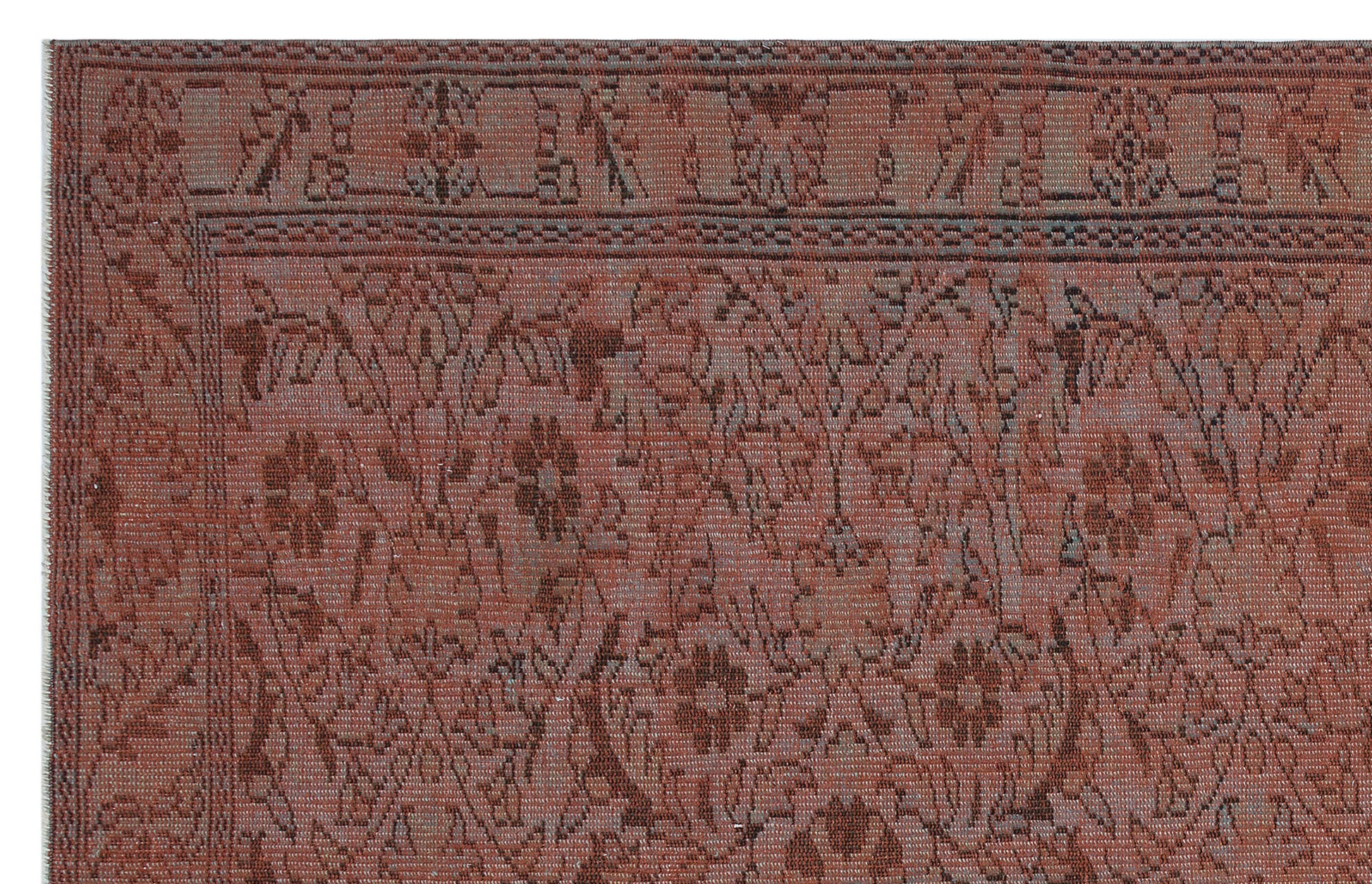 Atina Kahverengi Eskitme Yün El Dokuma Halısı 184 x 289 Apex Unique