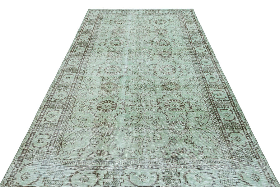 Yeşil Bohem Eskitme Yün Halı 178x286