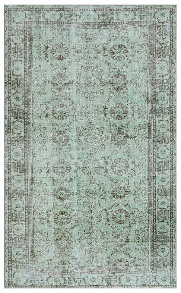 Yeşil Bohem Eskitme Yün Halı 178x286
