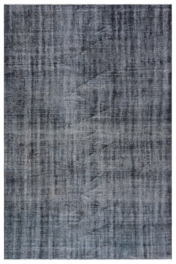 Gri Anadolu Eskitme Geometrik Yün Halı 175x265 - Özel Seri