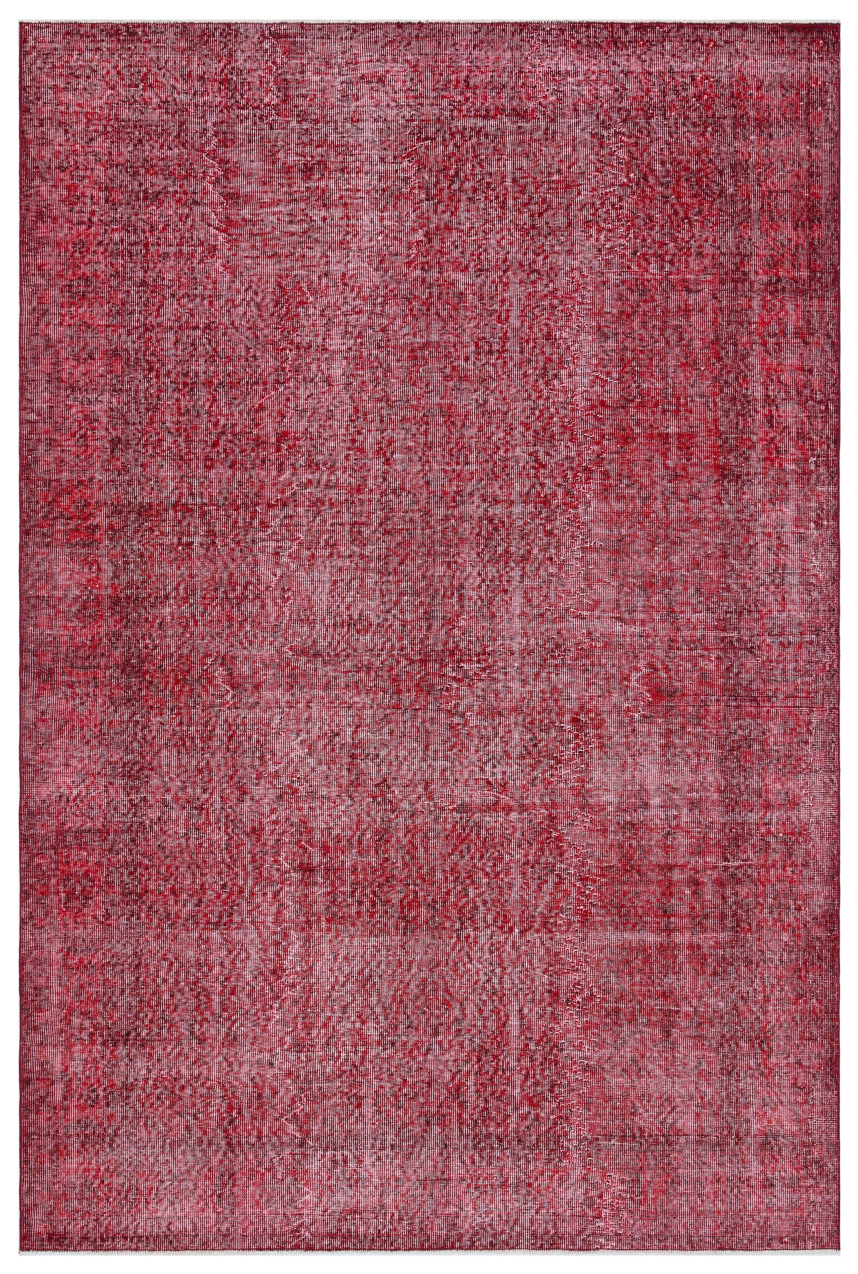 Atina Kırmızı Eskitme Yün El Dokuma Halısı 189 x 286 Apex Unique