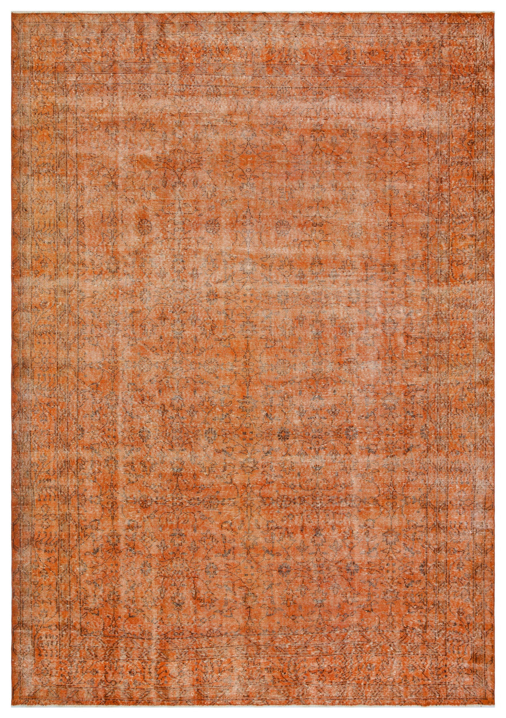 Atina Turuncu Eskitme Yün El Dokuma Halısı 232 x 320 Apex Unique