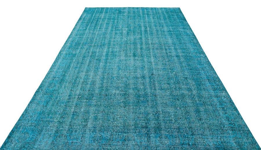 Mavi Siyah Geometrik Modern Yün Halı 211x309