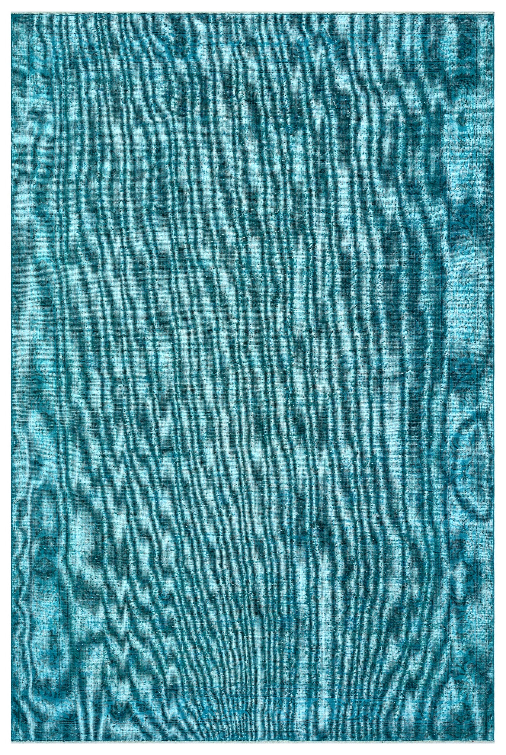 Atina Turkuaz Eskitme Yün El Dokuma Halısı 211 x 309 Apex Unique