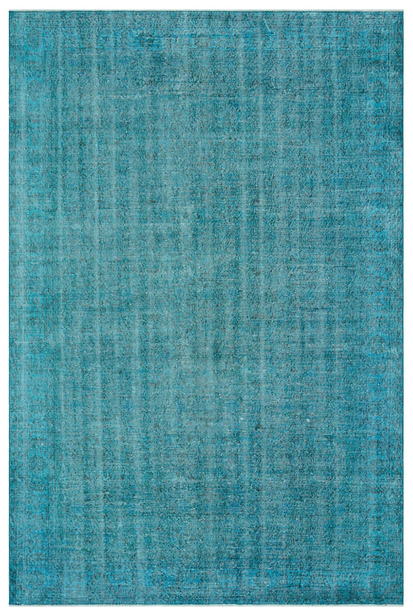 Mavi Siyah Geometrik Modern Yün Halı 211x309