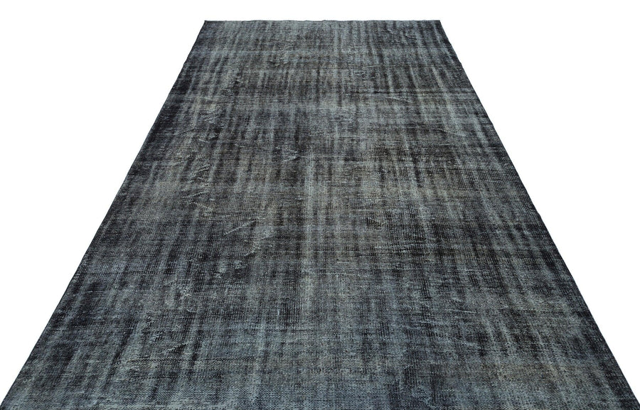 Gri Anadolu Eskitme Çiçekli Yün Halı 190x304 - Özel Seri