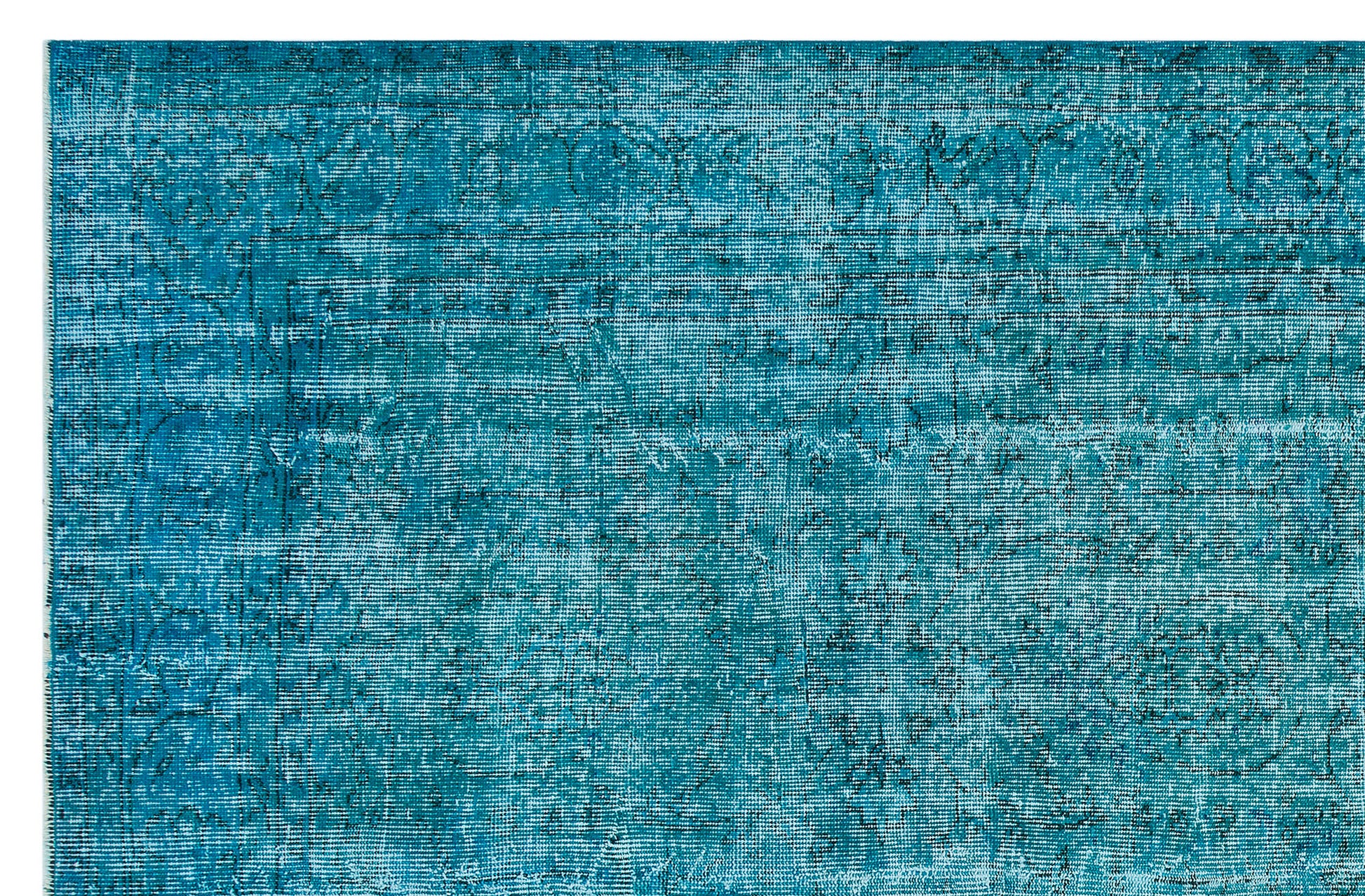 Atina Turkuaz Eskitme Yün El Dokuma Halısı 194 x 303 Apex Unique