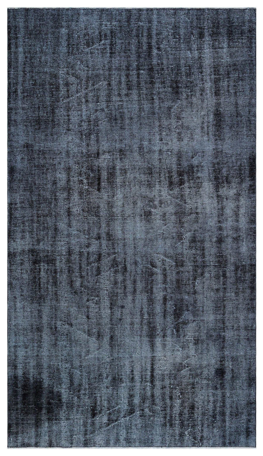 Grey & Black Abstract Hand-Knotted Wool Rug 155x281 cm (5'1" x 9'3") – in the hallway