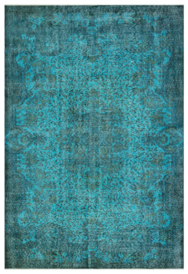 Hardal Lacivert Bohem Eskitme Yün Halı 185x275