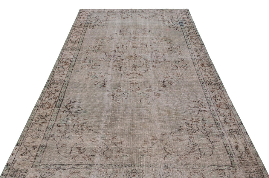 Gri Anadolu Eskitme Geometrik Yün Halı 177x280 - Özel Seri