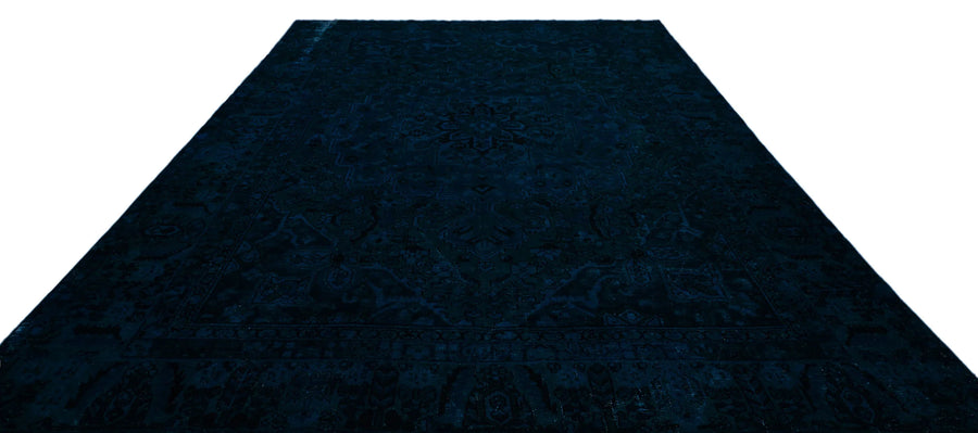 Lacivert Klasik Madalyonlu Yün Halı 285x367