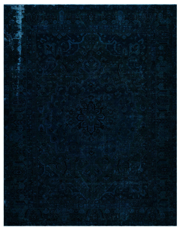 Lacivert Klasik Madalyonlu Yün Halı 285x367
