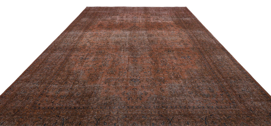 Kiremit Lacivert Çiçekli Yün Halı 286x383