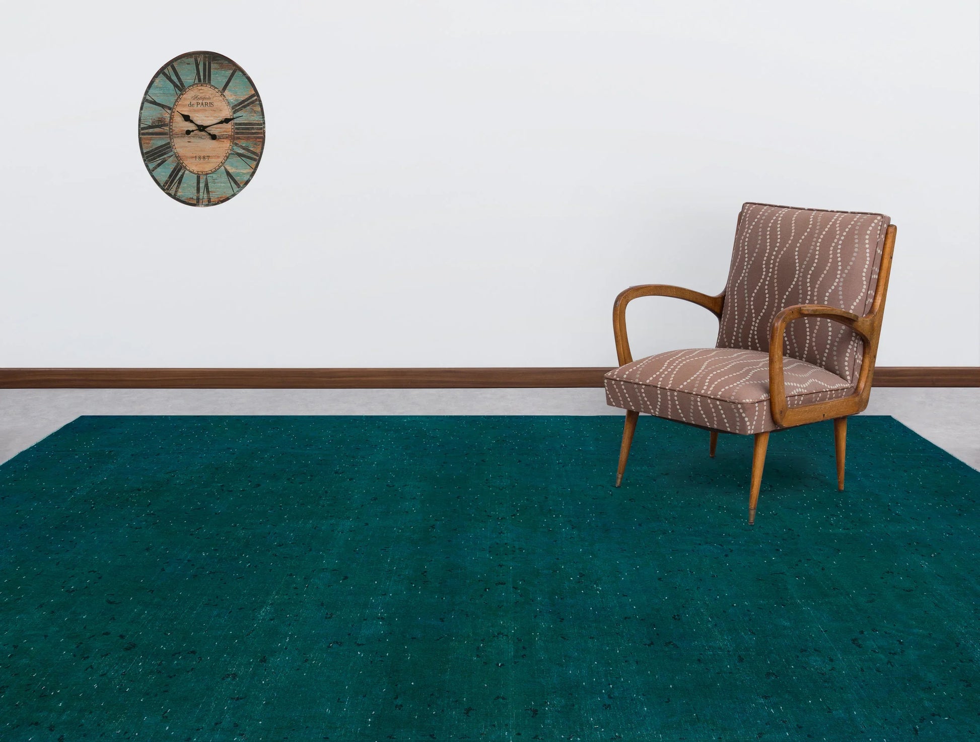 Siyah Eskitme Modern Yün Halı 291x389