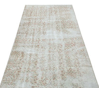 Tapis en laine crème tissé à la main, motif floral, 106x205 cm 29933