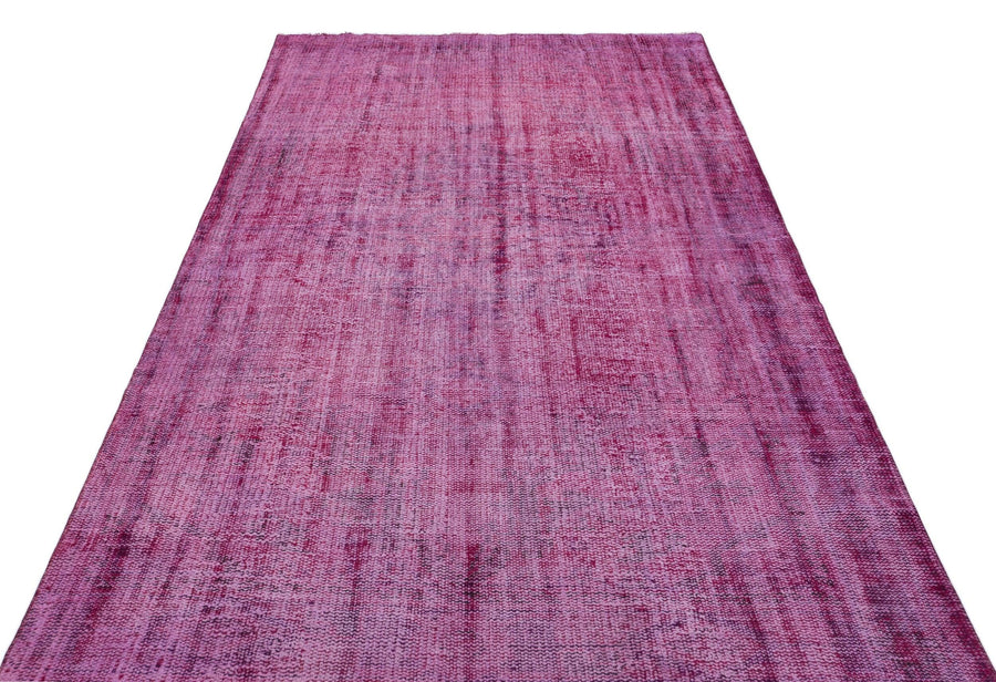 Pembe Isparta Eskitme Klasik Yün Halı 152x261 - Özel Seri