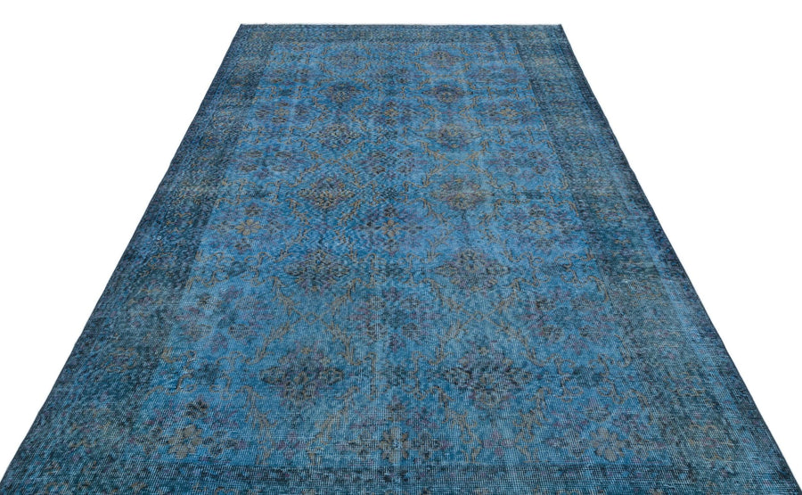 Mavi Anadolu Eskitme Geometrik Yün Halı 176x289 - Özel Seri