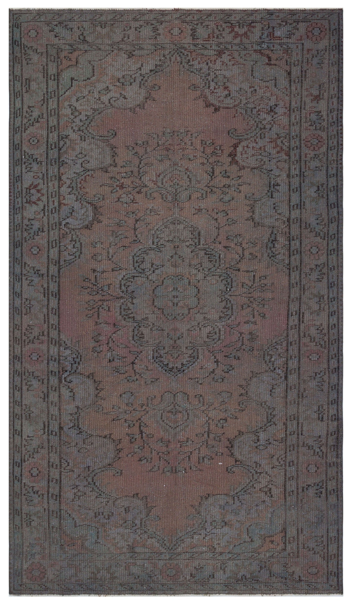 Atina Gri Eskitme Yün El Dokuma Halısı 160 x 280 Apex Unique