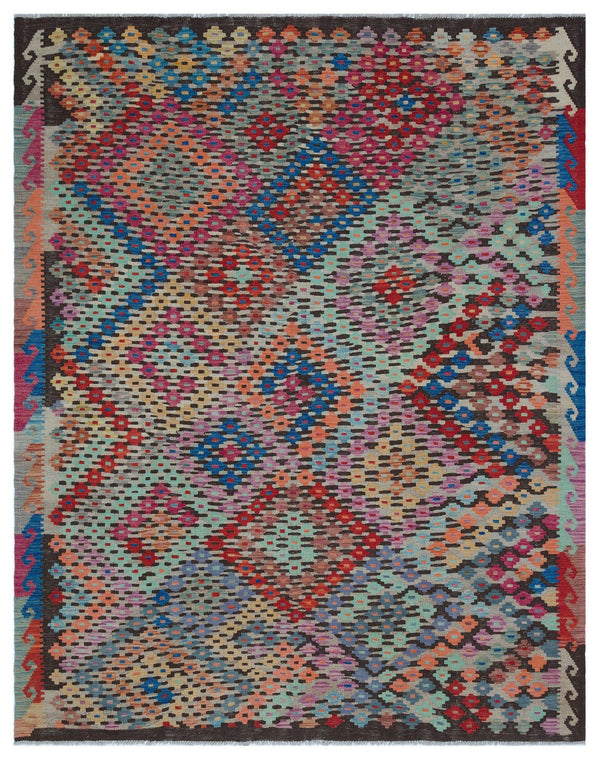 Bej Anadolu Bohem Geometrik Yün Halı 193x243 - Özel Seri
