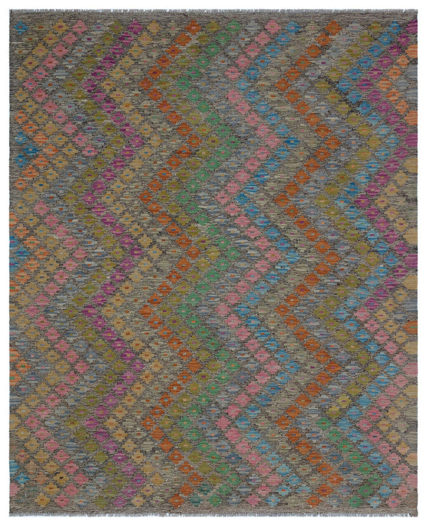 Bej Anadolu Bohem Geometrik Yün Halı 160x196 - Özel Seri