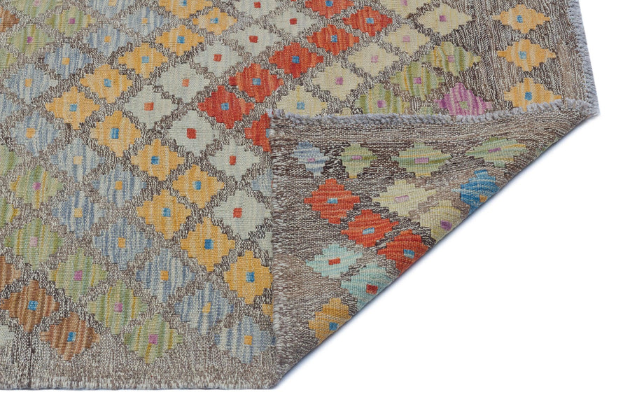 Bej Anadolu Bohem Geometrik Yün Halı 150x198 - Özel Seri