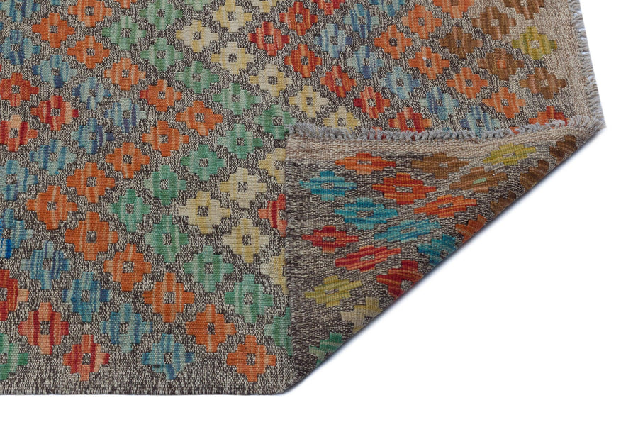 Bej Anadolu Bohem Geometrik Yün Halı 181x246 - Özel Seri