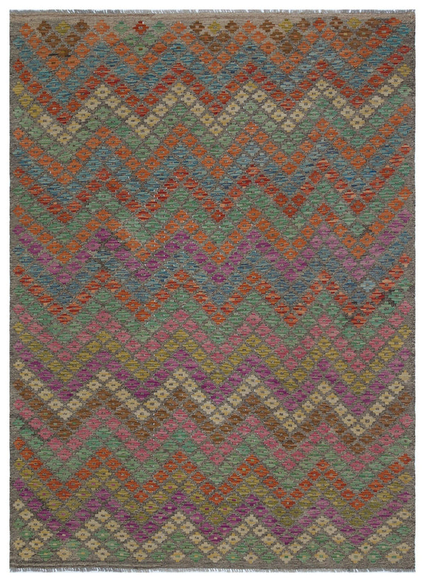 Bej Anadolu Bohem Geometrik Yün Halı 181x246 - Özel Seri
