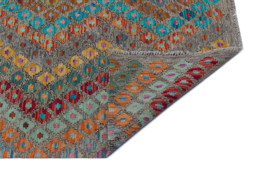 Bej Anadolu Bohem Geometrik Yün Halı 188x244 - Özel Seri