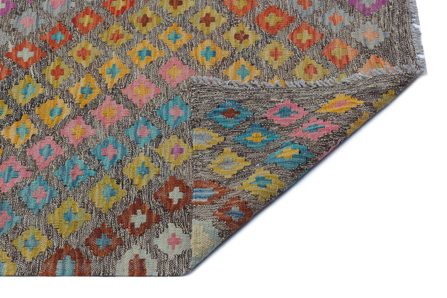 Bej Anadolu Bohem Geometrik Yün Halı 182x243 - Özel Seri