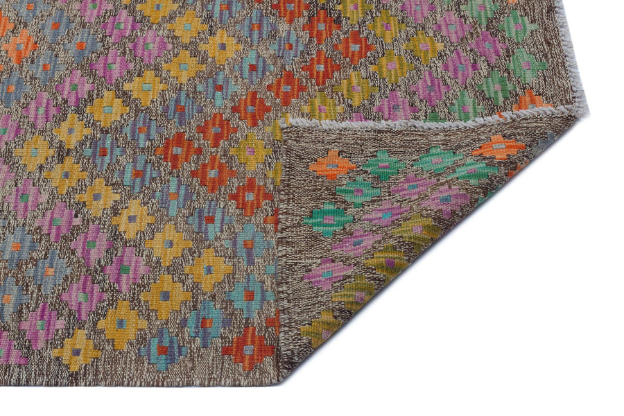 Bej Anadolu Bohem Geometrik Yün Halı 175x254 - Özel Seri
