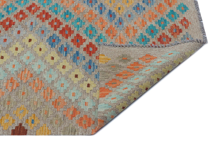 Bej Anadolu Bohem Geometrik Yün Halı 176x237 - Özel Seri