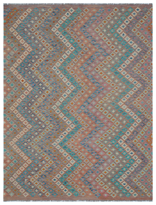 Bej Anadolu Bohem Geometrik Yün Halı 190x244 - Özel Seri