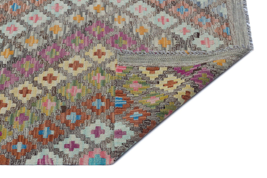 Bej Anadolu Bohem Geometrik Yün Halı 189x241 - Özel Seri