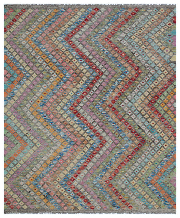 Bej Anadolu Bohem Geometrik Yün Halı 193x235 - Özel Seri