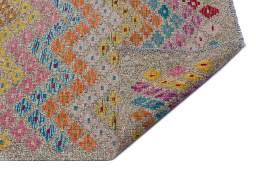 Bej Anadolu Bohem Geometrik Yün Halı 190x250 - Özel Seri