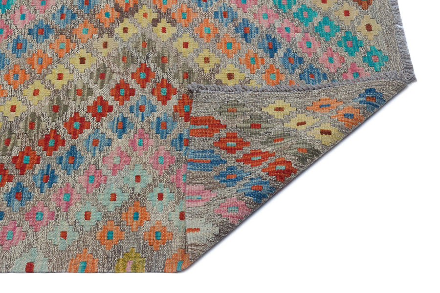 Bej Anadolu Bohem Geometrik Yün Halı 180x247 - Özel Seri