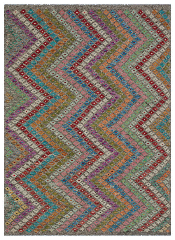 Bej Anadolu Bohem Geometrik Yün Halı 178x246 - Özel Seri