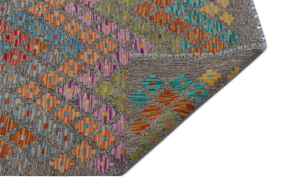 Bej Anadolu Bohem Geometrik Yün Halı 186x247 - Özel Seri