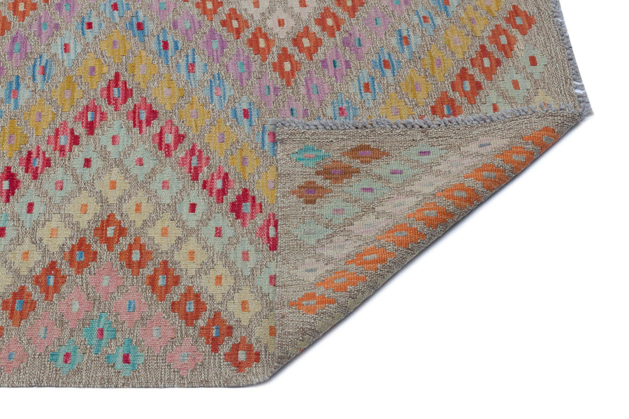 Bej Anadolu Bohem Geometrik Yün Halı 179x243 - Özel Seri