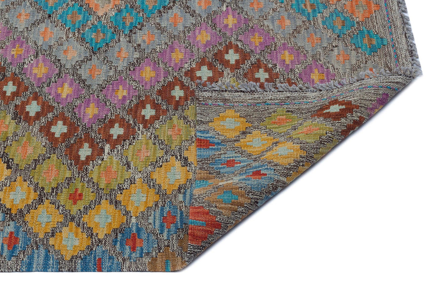 Bej Anadolu Bohem Geometrik Yün Halı 190x246 - Özel Seri