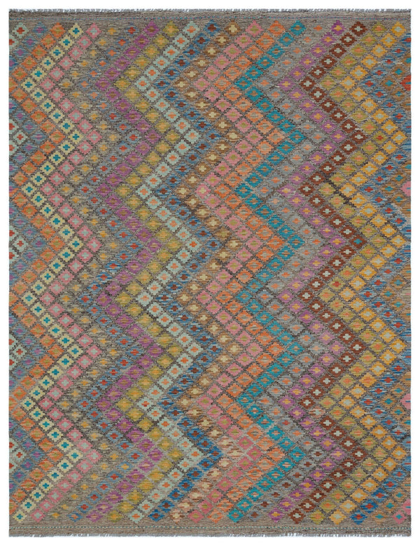 Bej Anadolu Bohem Geometrik Yün Halı 190x246 - Özel Seri
