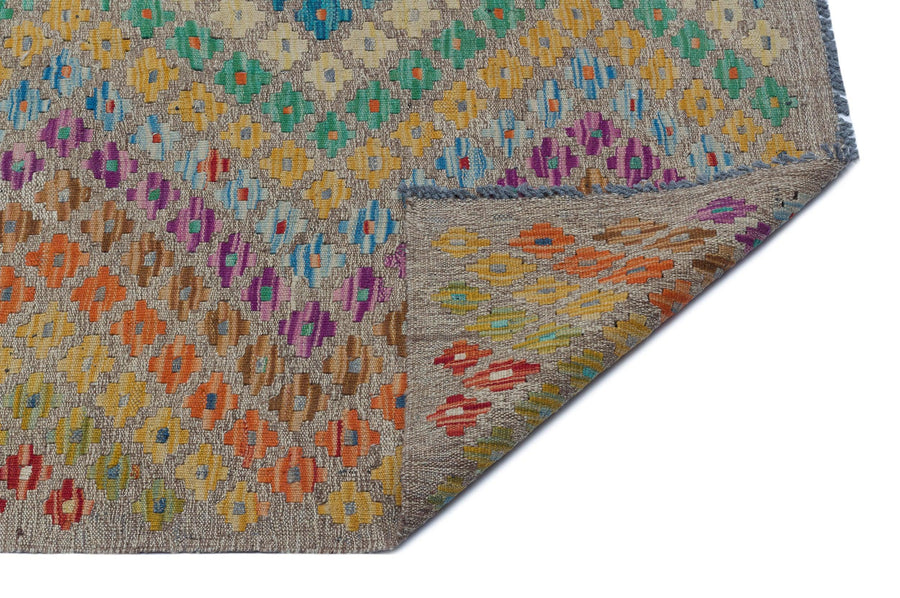 Bej Anadolu Bohem Geometrik Yün Halı 190x248 - Özel Seri