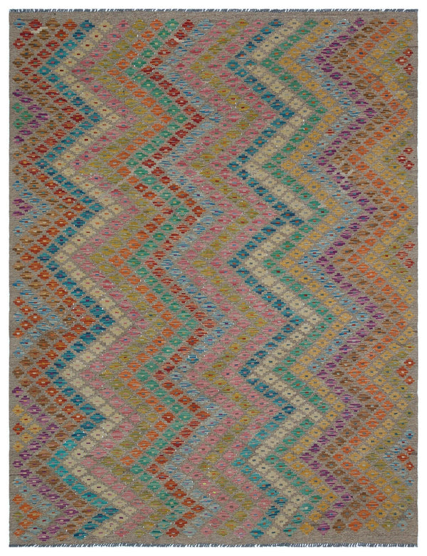 Bej Anadolu Bohem Geometrik Yün Halı 190x248 - Özel Seri