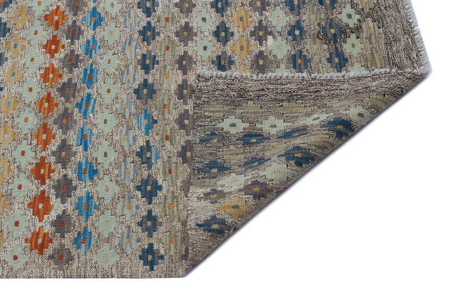 Bej Anadolu Bohem Geometrik Yün Halı 184x253 - Özel Seri
