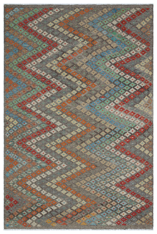 Bej Anadolu Bohem Geometrik Yün Halı 175x253 - Özel Seri