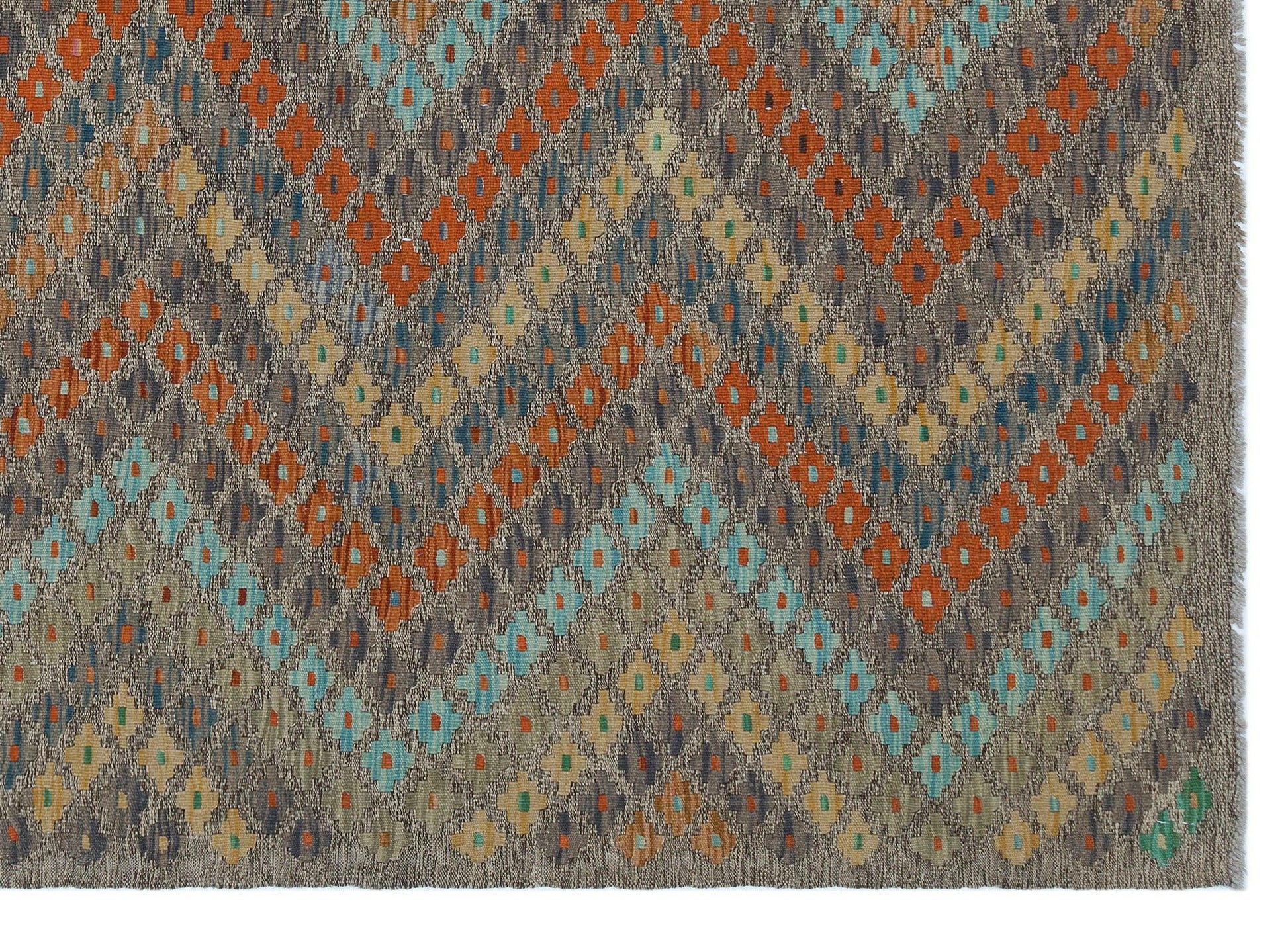 Bej Anadolu Bohem Geometrik Yün Halı 182x246 - Özel Seri
